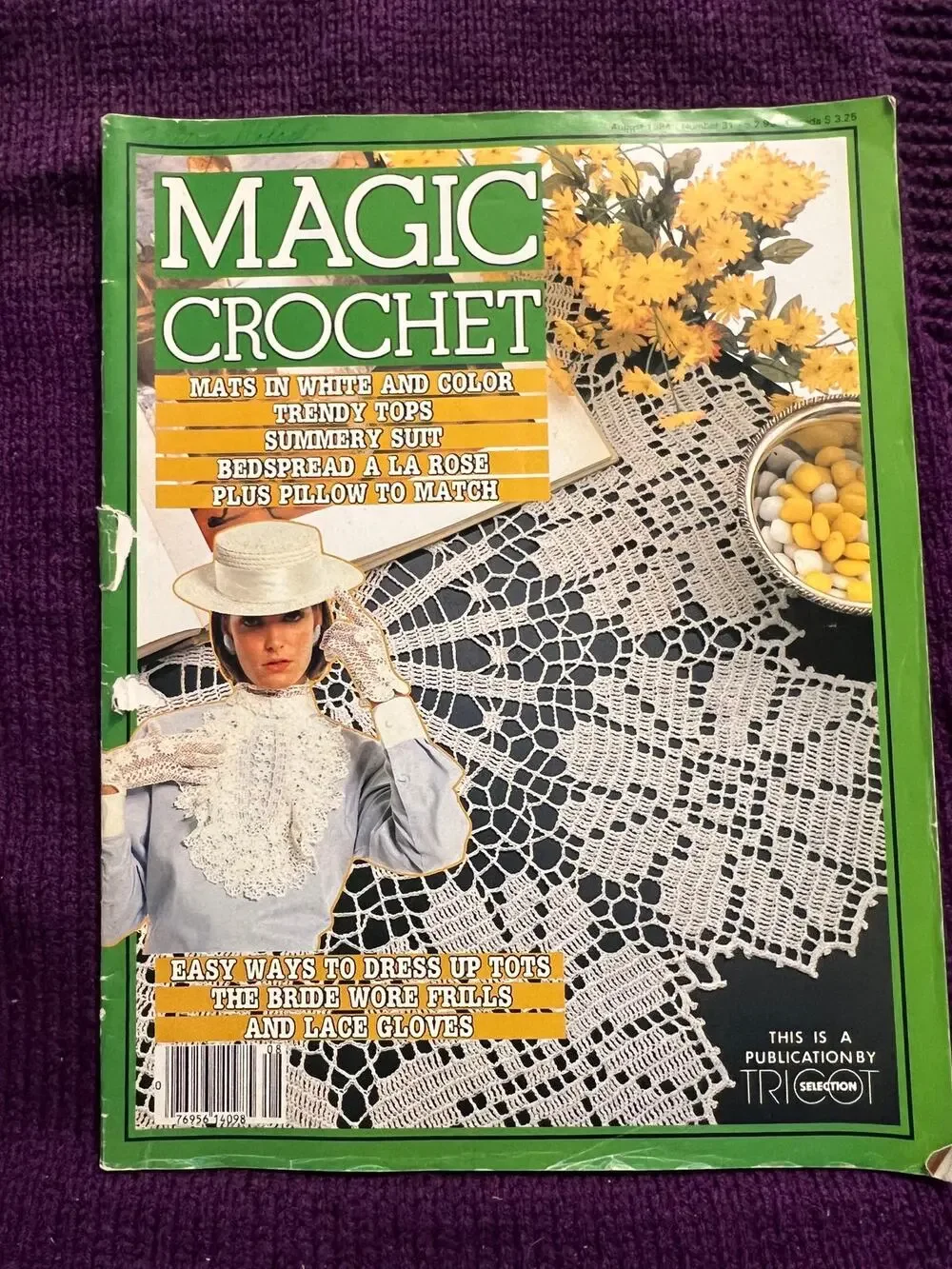magic Crocheted pattern book 1984 sweater doily skirt butterfly